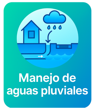 Sistema de gestión de aguas pluviales en condiciones secas