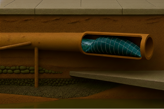 Sistema de gestión de aguas pluviales instalado en túnel de alcantarillado